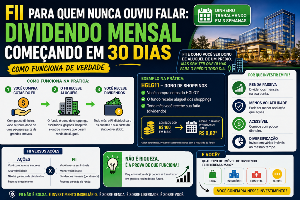 FII Como Funciona: Dividendo Mensal Começando em 30 Dias (Guia para Iniciantes)