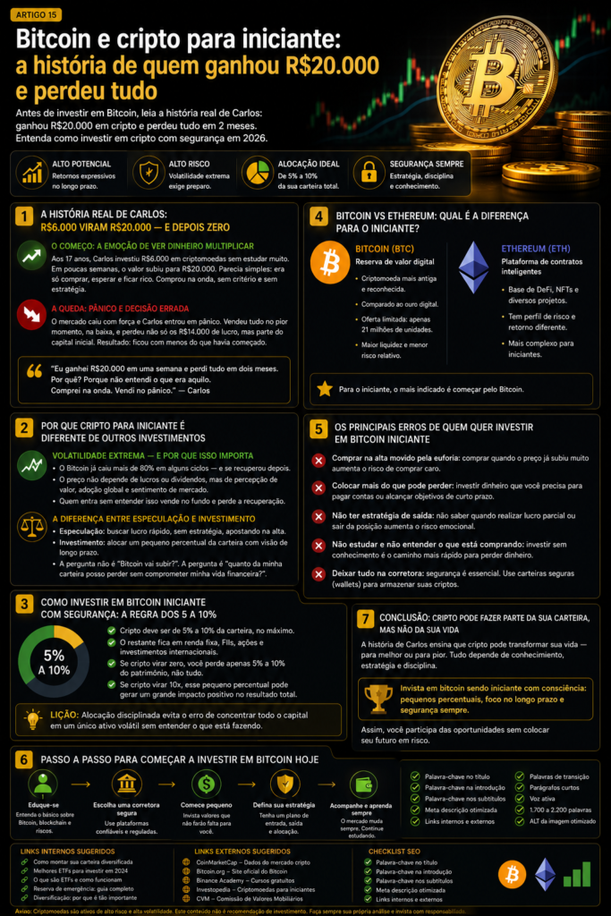 Bitcoin e cripto para iniciante: a história de quem ganhou R$20.000 e perdeu tudo